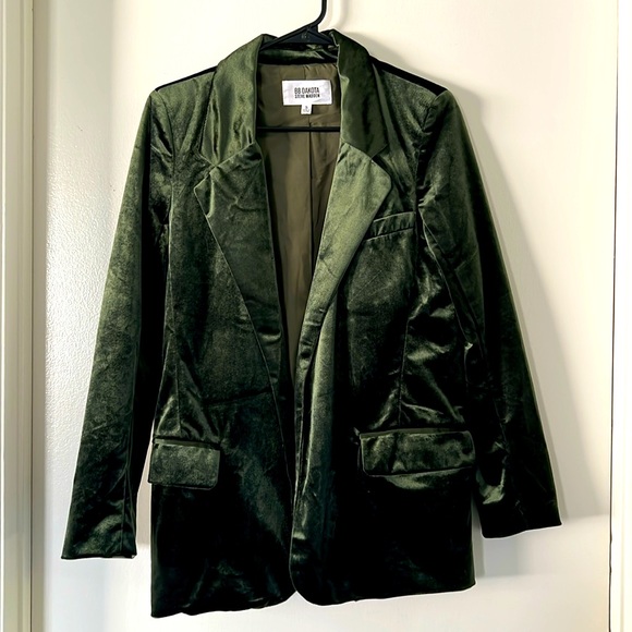 Steve Madden BB Dakota forest green velvet blazer Size S - Picture 1 of 7